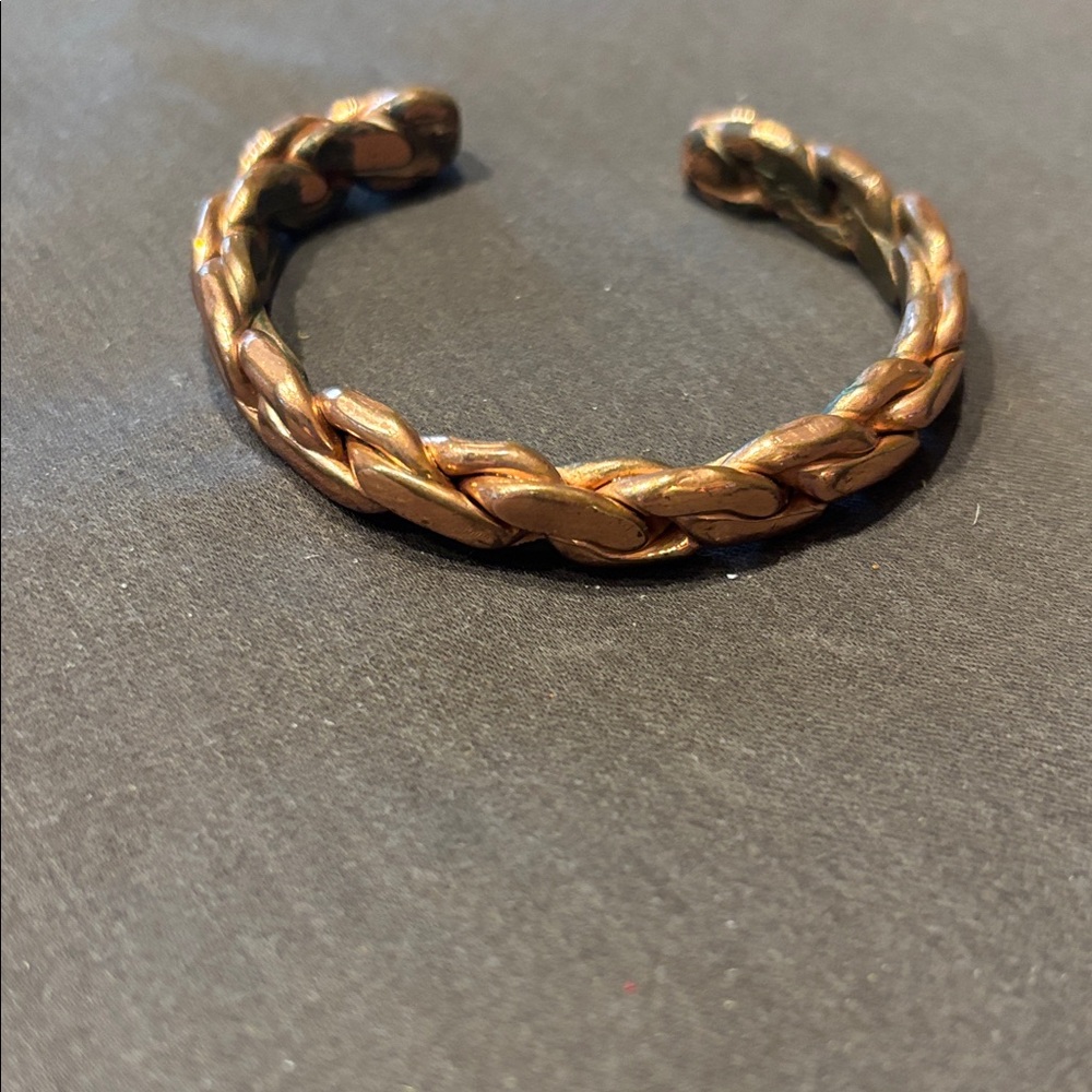 Braided copper cuff bracelet
